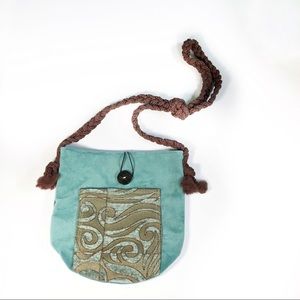Handmade Turquoise and Brown Purse